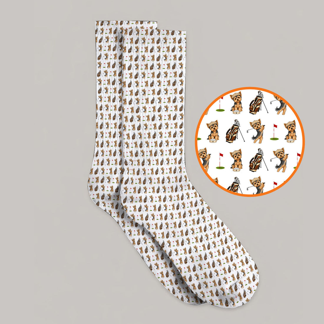 Yorkshire Terrier Golf Sock, Cute Yorkie Pattern Golf Socks, Gift for Golf Lovers