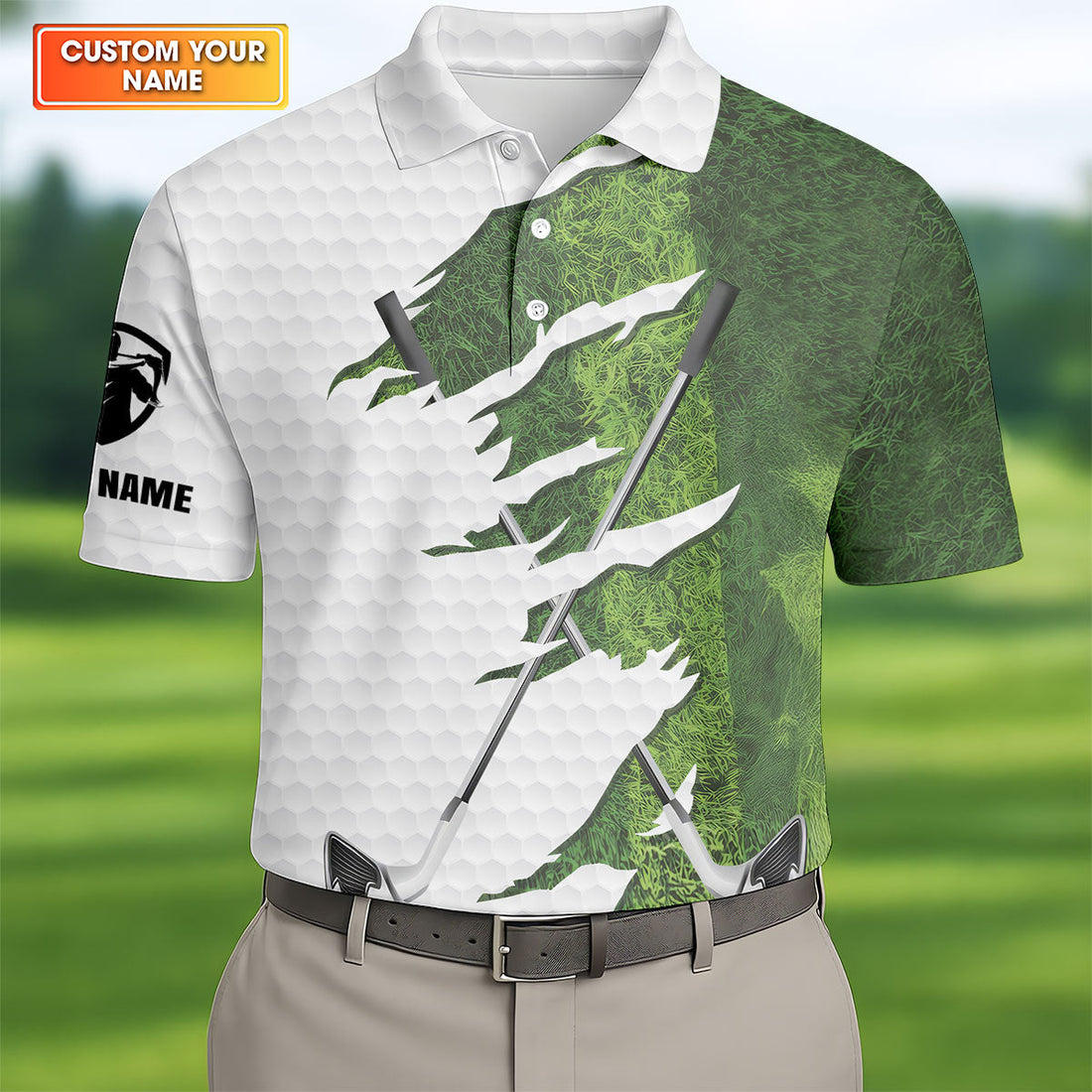 Personalized Ripped Fairway Golf Shirt, Men's Golf Shirt, Golf Polo Shirts For Men