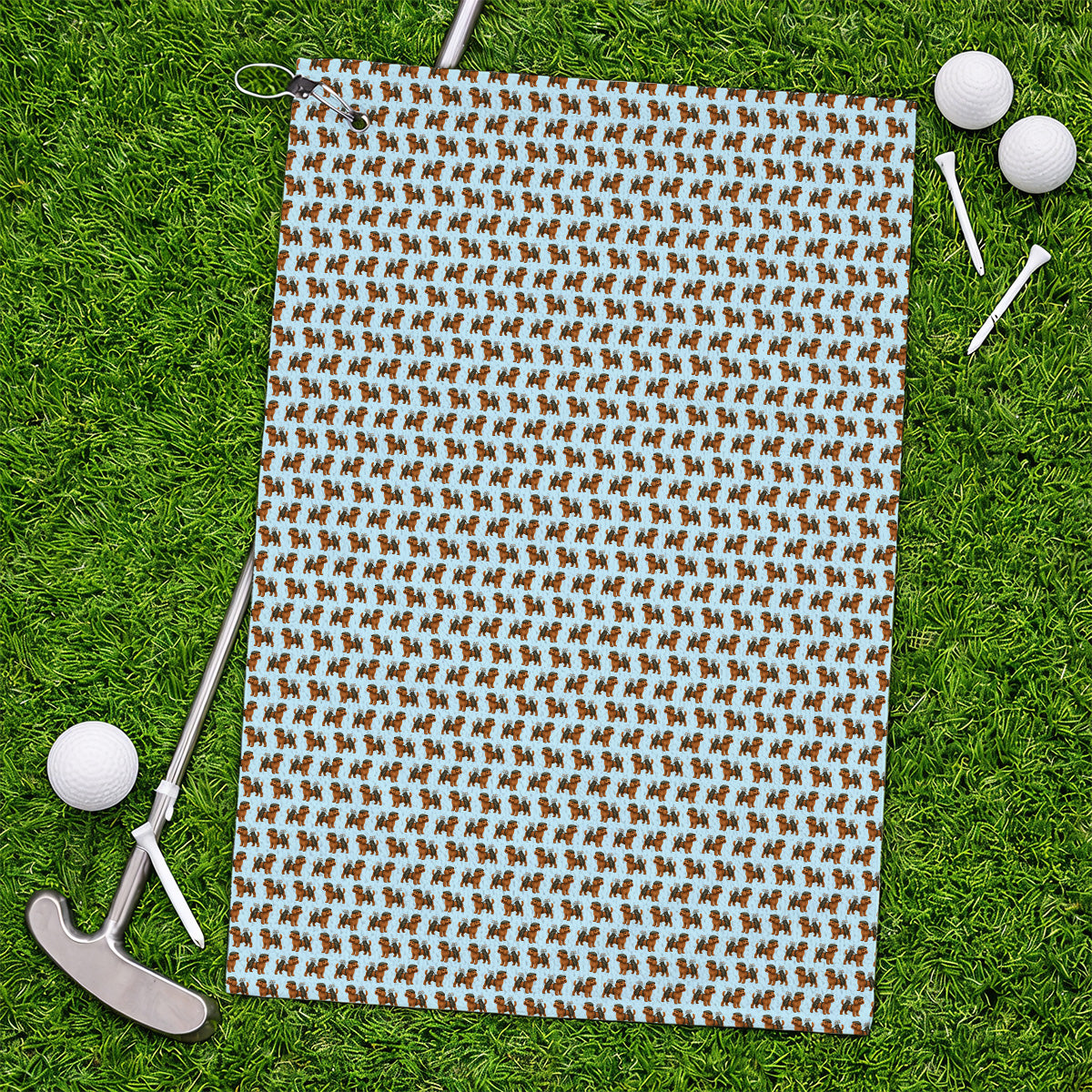 Funny Dog Pattern Golf Towel, Poodle Golf Towels, Golf Gift For Golfer
