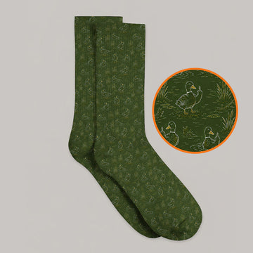 Funny Duck Hunting Golf Socks, Vintage Waterfowl Pattern Golf Sock, Golf Gift For Golfer