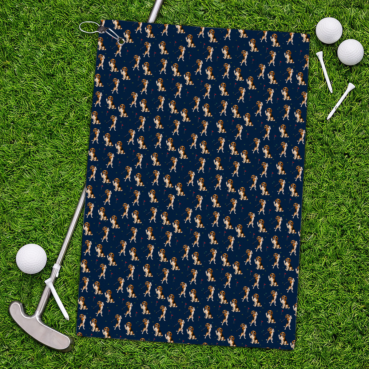 Beagle Pattern Golf Towels, Funny Beagle Golf Towel, Dog Lover Gift For Golfer