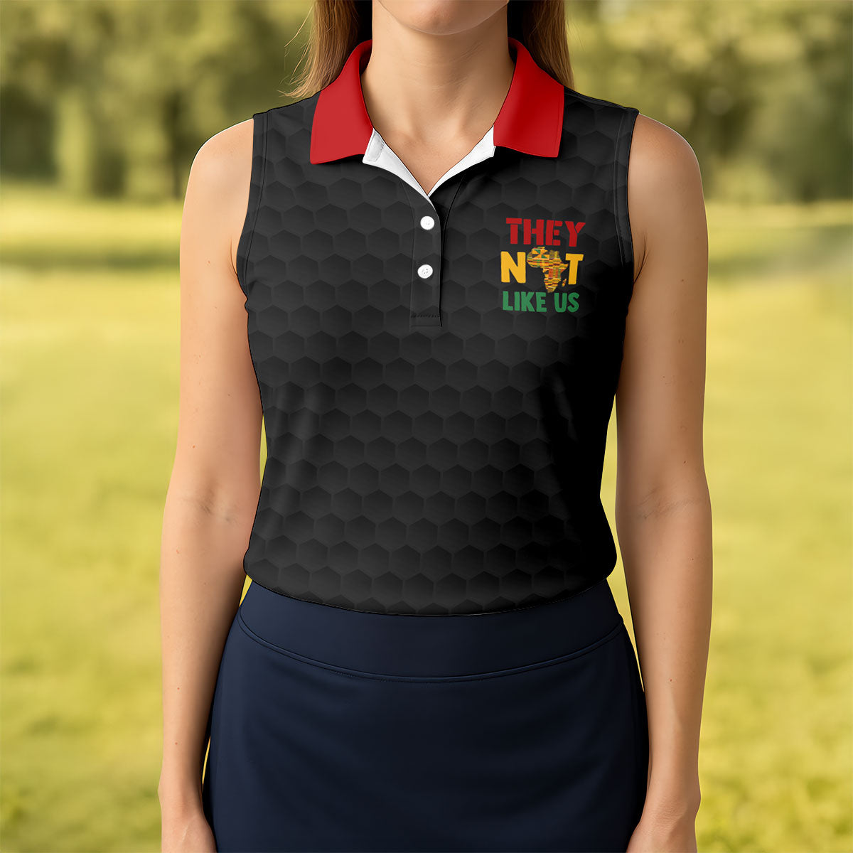 Juneteenth They Not Like Us Africa Performance Golf Polo Shirt, Golf Shirts For Women, Women's Golf Apparel