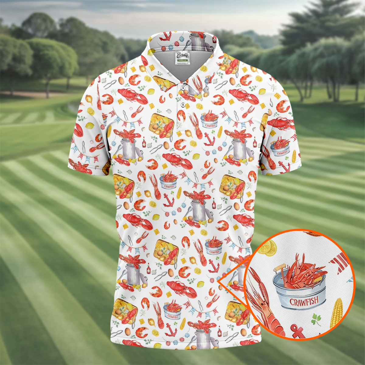 Beach Party Santa Christmas Golf Shirt, Women's Golf Tops, Printed Golf Shirt, Golf Polo For Women (Copy)