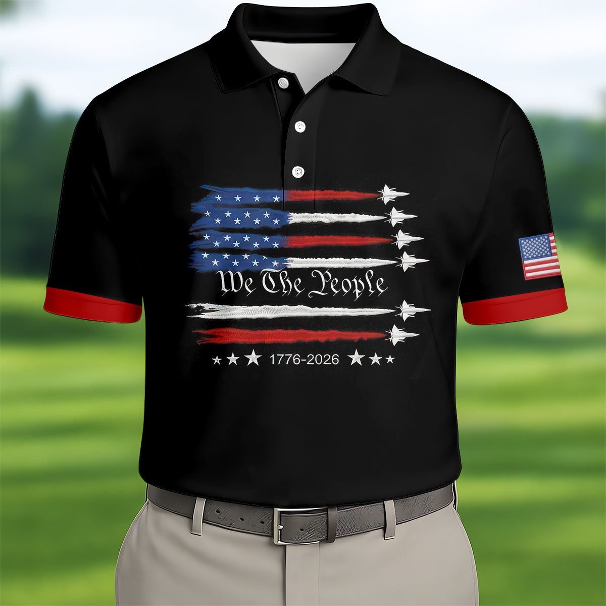 Independence Day Flag We The People Golf Shirt, Patriotic 4th Of July Golf Shirts For Men