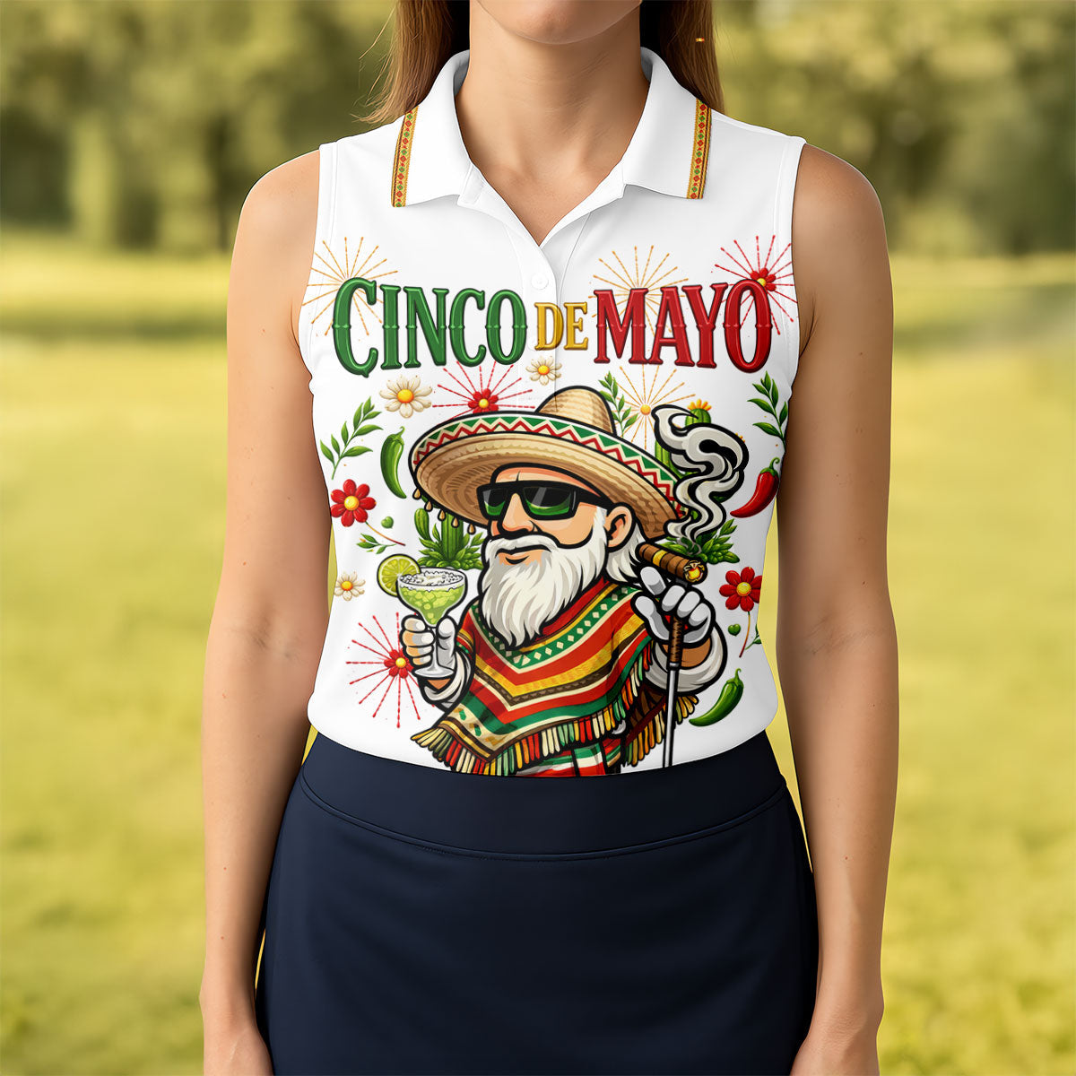 Margarita Man Cinco De Mayo Celebration White Golf Shirt, Fiesta Theme Golf Shirt For Women