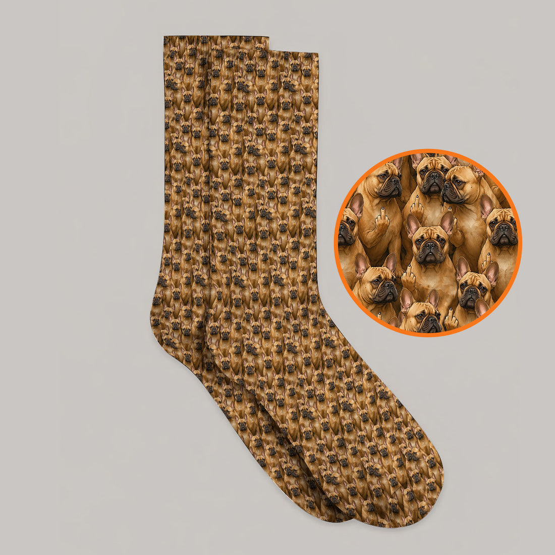 Funny French Bulldog Golf Socks, Frenchie Pattern Golf Sock, Dog Dad Golf Gift
