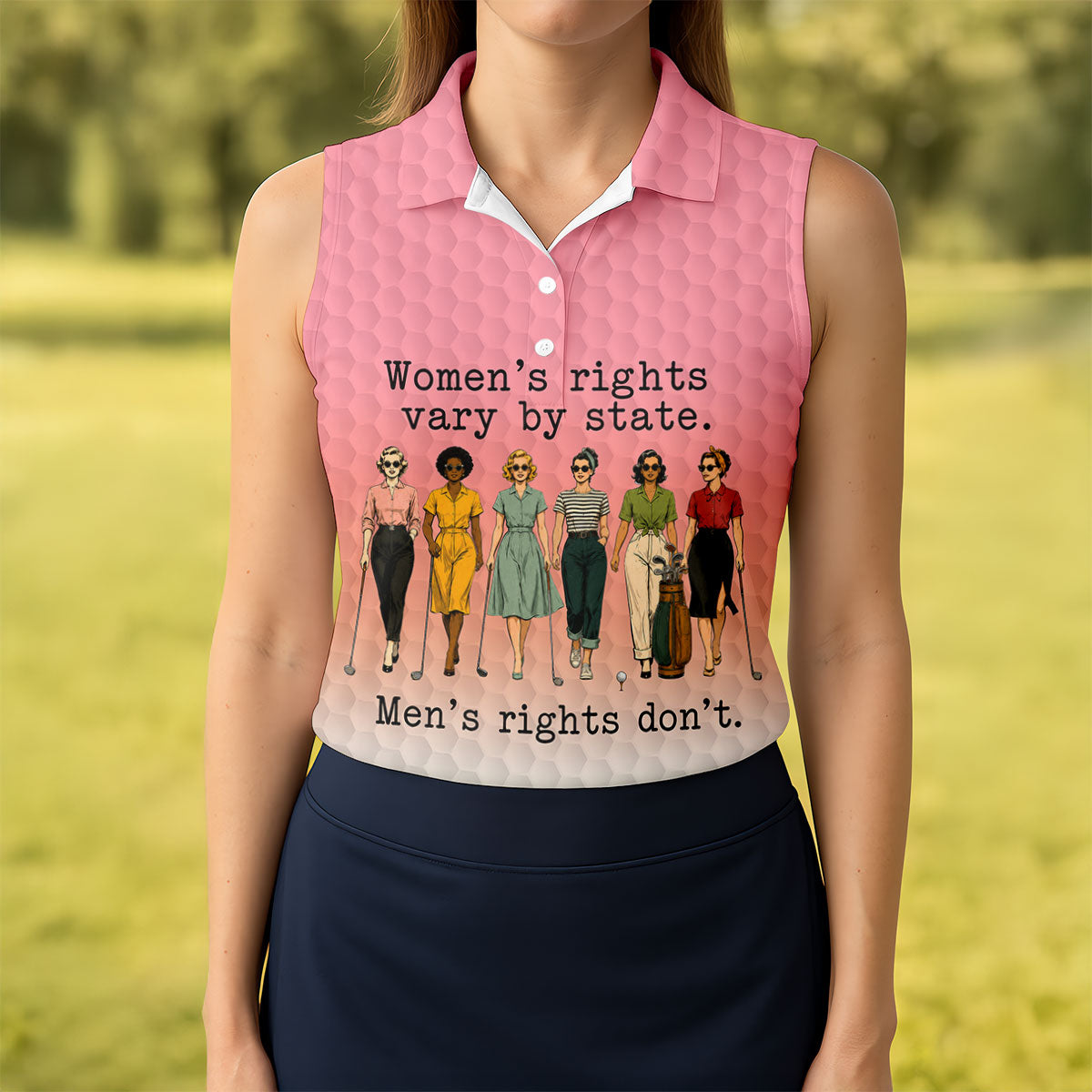 Women's Rights Vary By State Funny Golf Polo Shirt, Women's Golf Polo, Golf Tops For Women