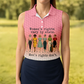 Women's Rights Vary By State Funny Golf Polo Shirt, Women's Golf Polo, Golf Tops For Women