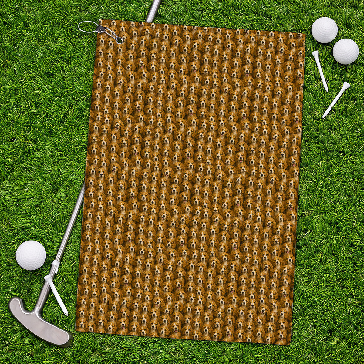 Beagle Pattern Golf Towel, Beagle Dog Golf Towels, Funny Golf Gift For Golfer
