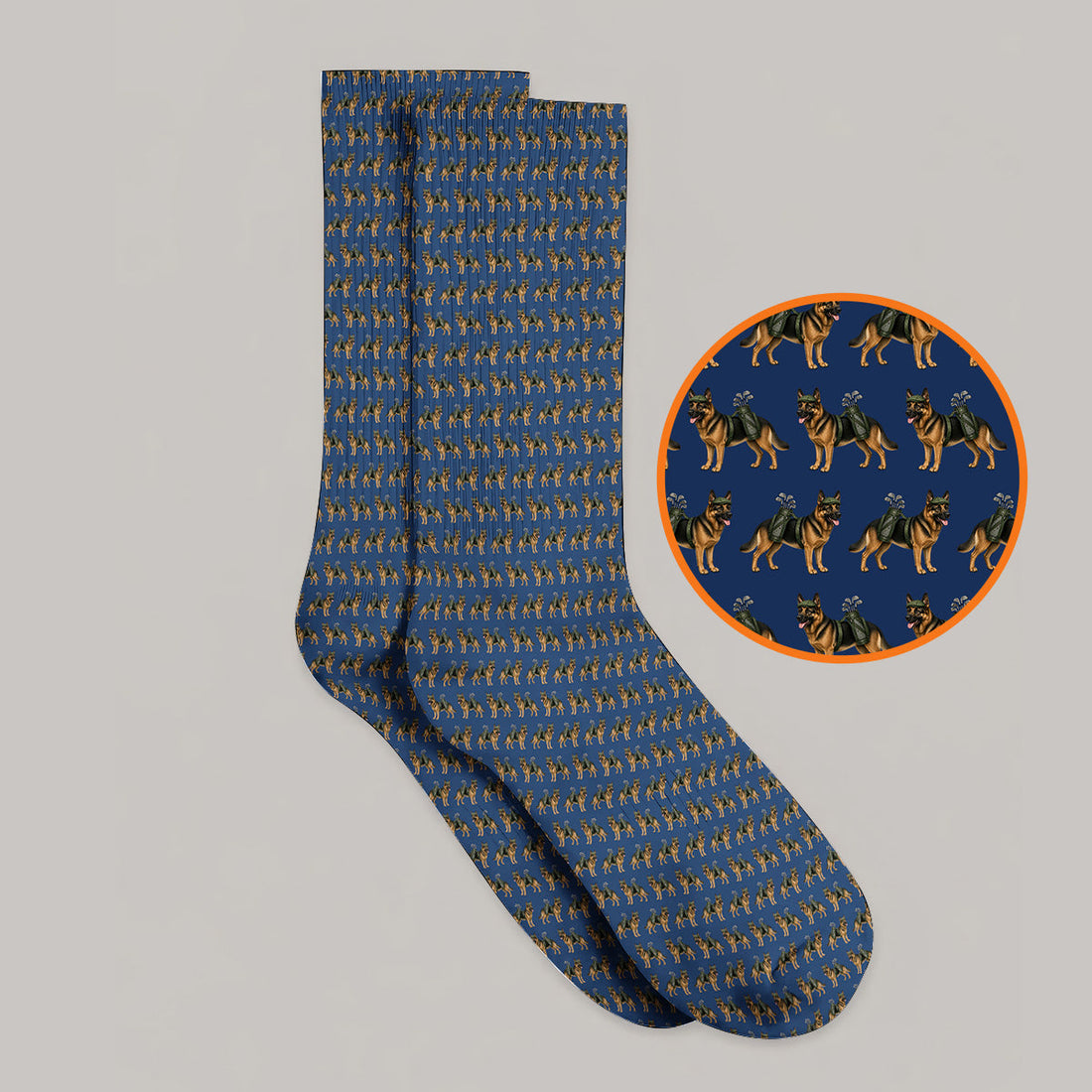 German Shepherd Golf Socks, Dog Lover Pattern Golf Sock, Funny Golfer Dog Gift