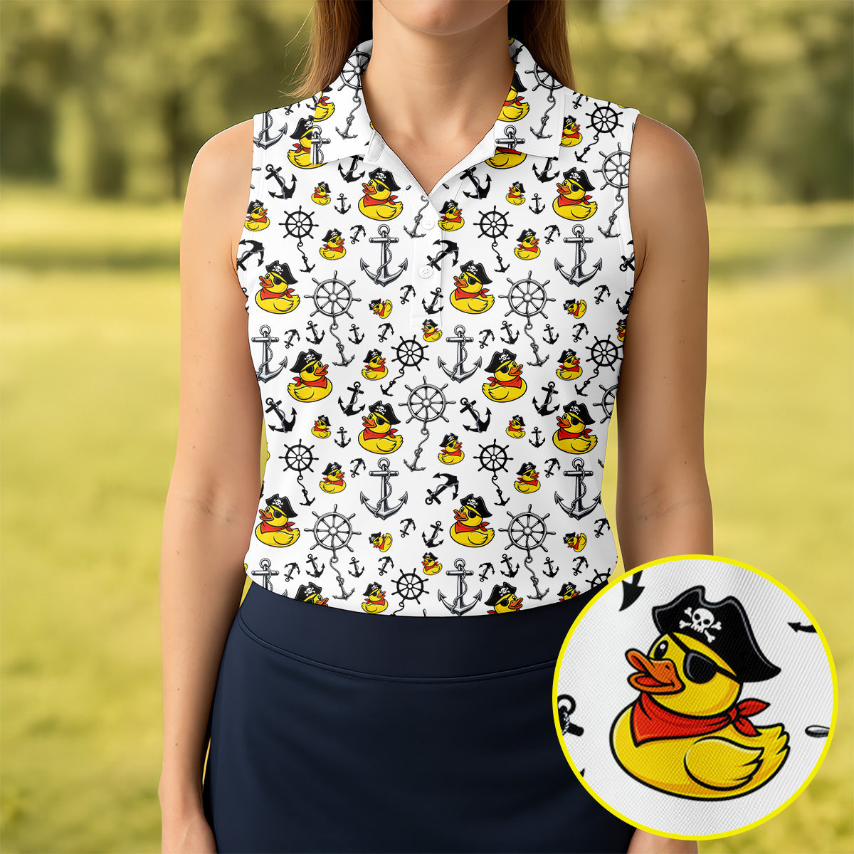 Pirate Rubber Ducks Funny Golf Shirt, Cute Golf Outfit, Ladies Golf Shirts, Golf Shirt For Women