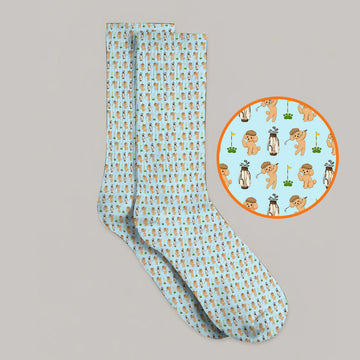 Toy Poodle Pattern Golf Socks, Funny Poodle Golf Sock, Golf Gift For Dog Lover