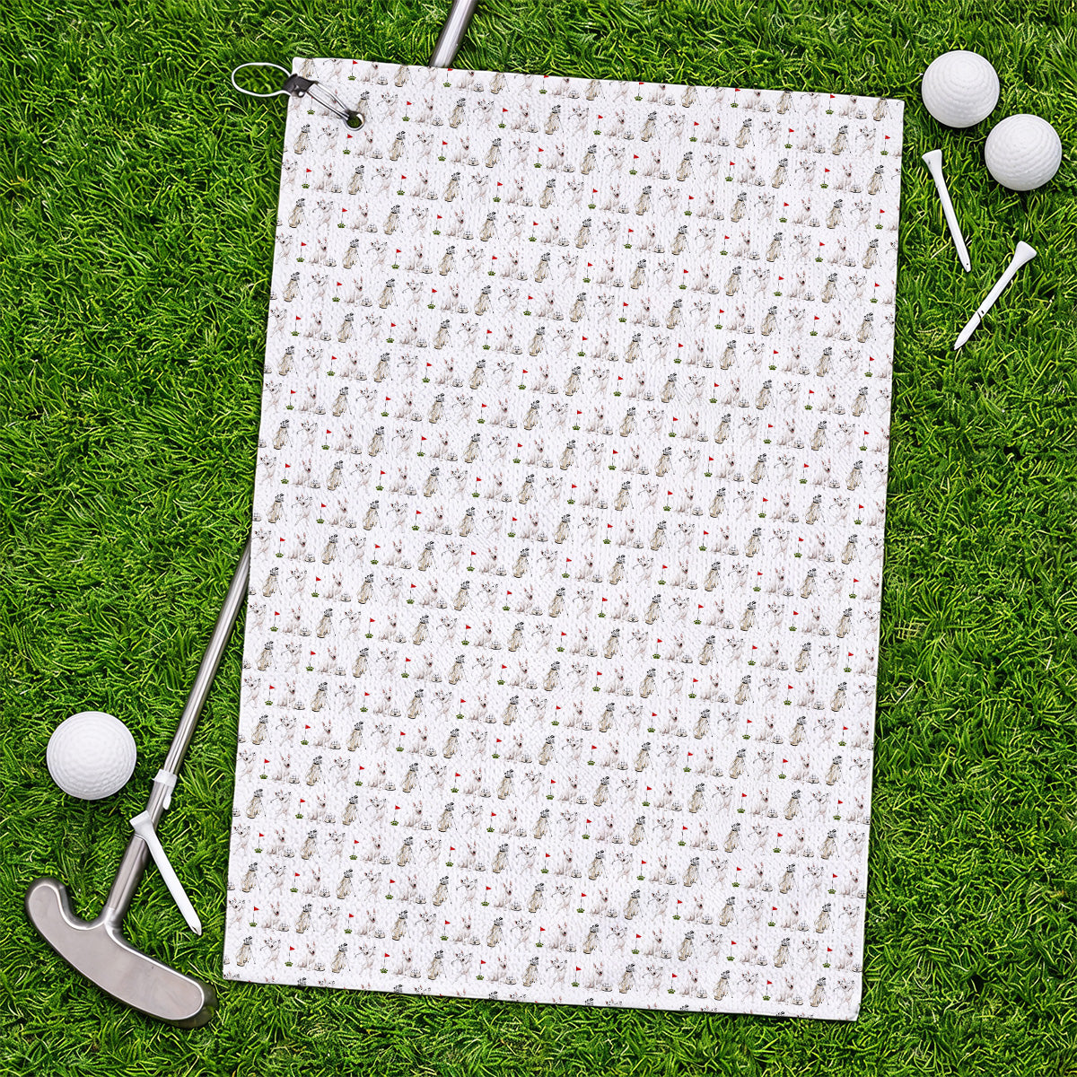 Bull Terrier Golf Towels, Bull Terrier Pattern Golf Towel, Funny Dog Dad Gift