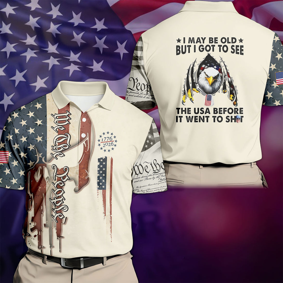 Funny Old USA Before It Went To Sh*t Golf Polo Shirt, Mens Golf Shirts, Golf Apparel For Men