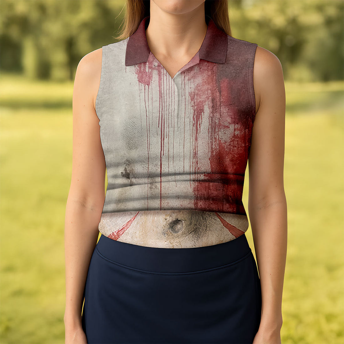 Hockey Mask Horror Character Halloween Polo Shirt, Golf Shirts For Women, Womens Golf Tops