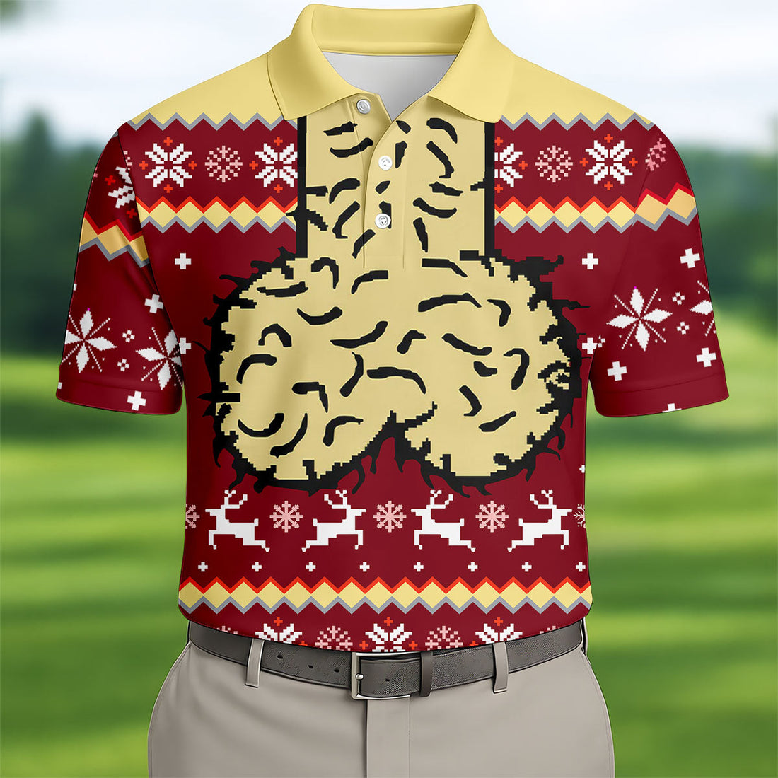 Funny Rude Middle Finger Ugly Christmas Golf Shirt, Ugly Christmas Shirt, Christmas Golf Shirt