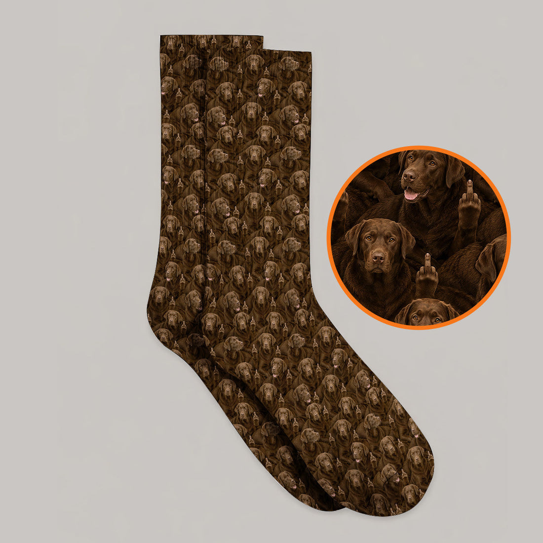 Funny Labrador Golf Crew Socks, Lab Dog Pattern Golf Sock, Crazy Golf Gift For Golfer