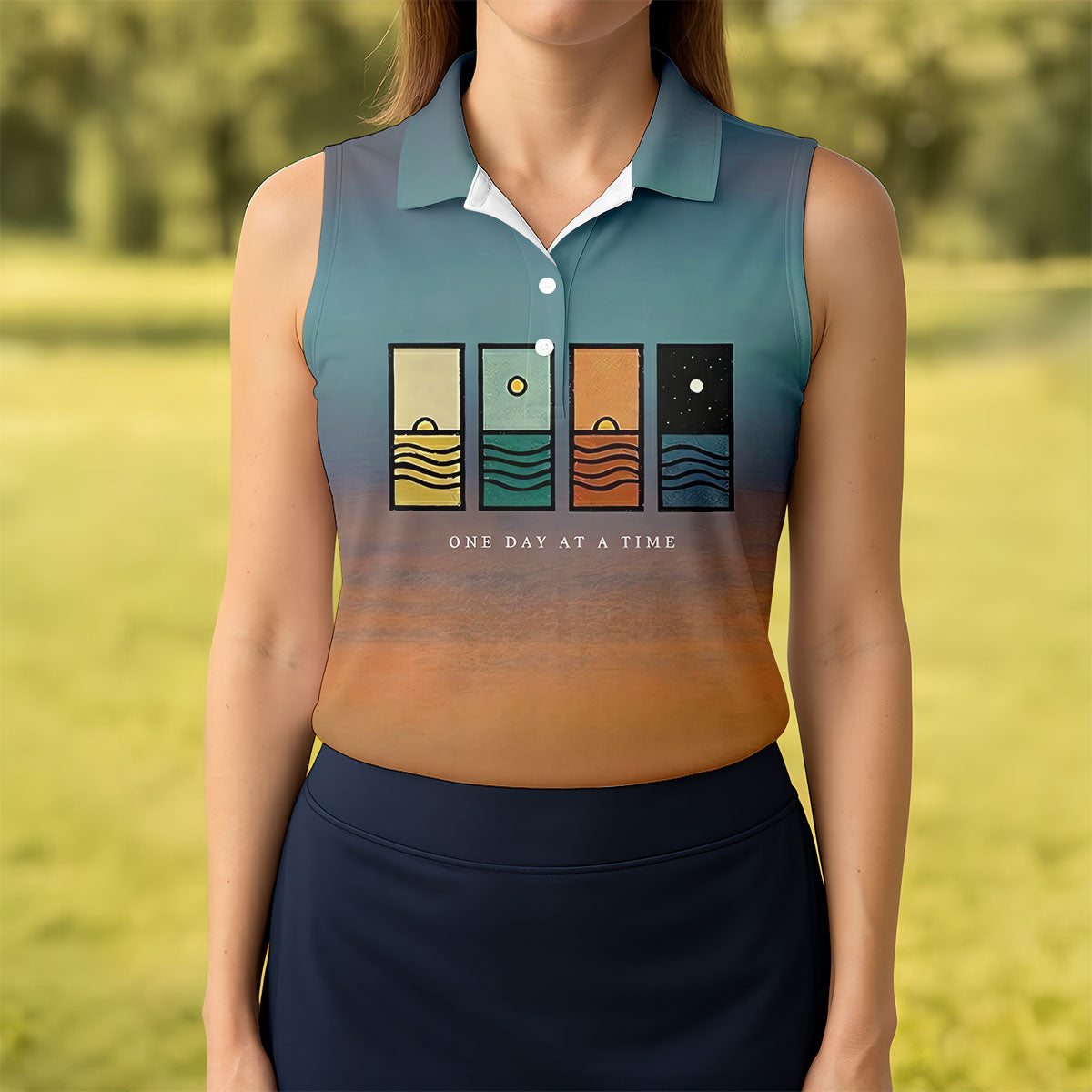 One Day At A Time Suicide Prevention Abstract Women’s Golf Polo, Women’s Golf Apparel