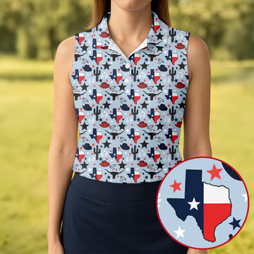 Texas Western Pattern Golf Polo Shirt, Ladies Golf Shirt, Women's Golf Apparel