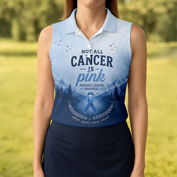 Not All Cancer Is Pink Prostate Cancer Polo Shirt, Womens Golf Tops, Printed Golf Shirt