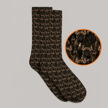 French Bulldog Pattern Golf Socks, Brindle Frenchie Golf Sock, Golf Gift For Golfer