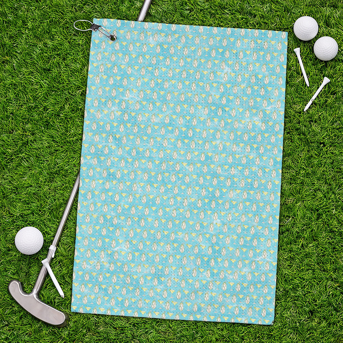 Golf & Margarita Pattern Golf Towels, Margarita Cocktail Golf Towel, Crazy Golf Gift For Golfer