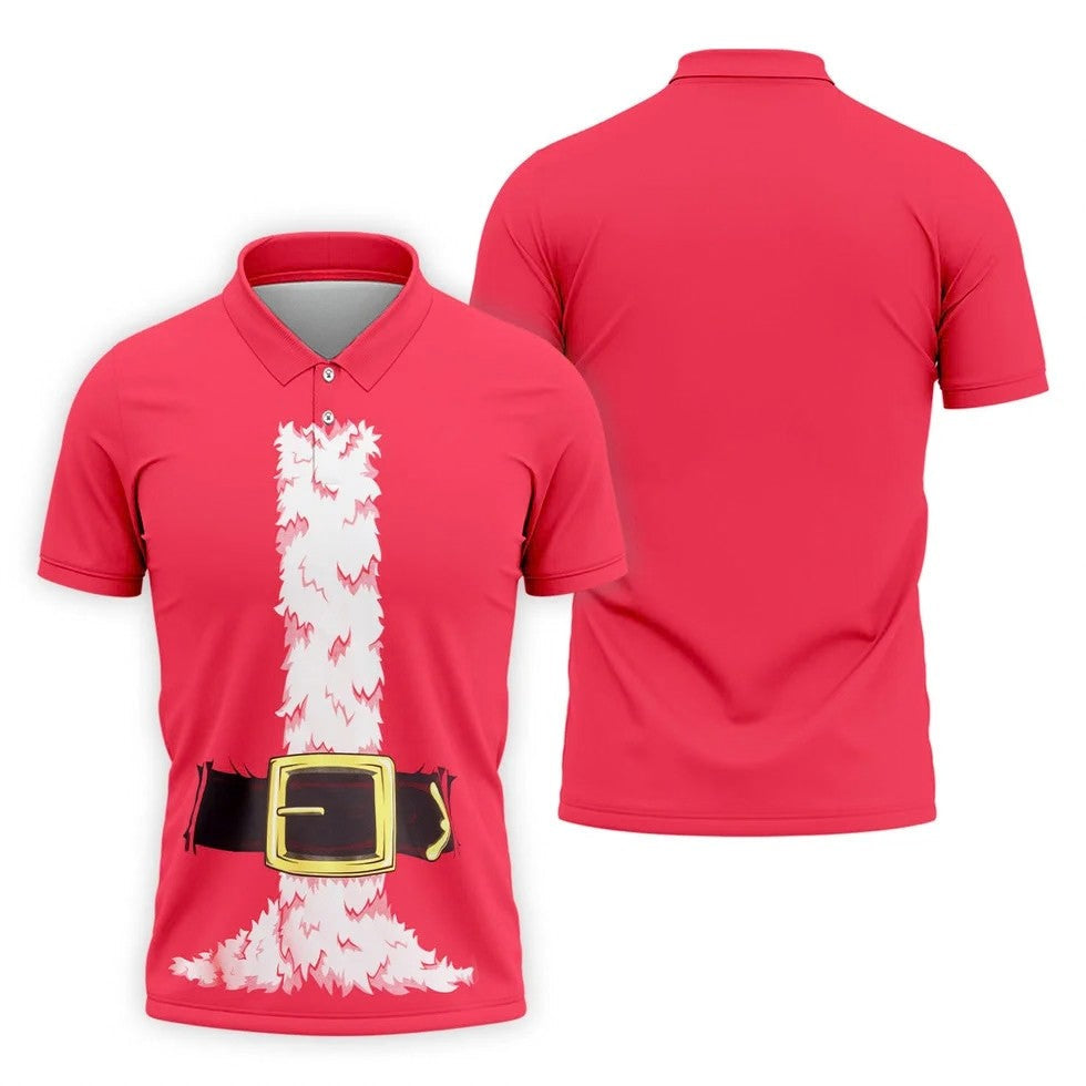 Funny Santa Claus Golf Tops For Men, Christmas Golf Shirt, Polo Shirts For Men, Christmas Golf Shirt