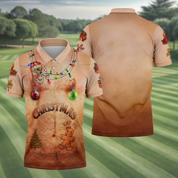 Eat Me Funny Christmas Golf Shirt, Fun Golf Shirts For Men, Unique Gift For Golfer, Polo Shirts For Men