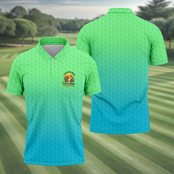 Tropical Retired Parrot Cocktail Golf Polo Shirt, Golf Shirts For Men, Printed Golf Shirts