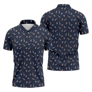 Golf And Beer Navy Golf Shirt, Men's Funny Golf Shirts, Golf Tops For Men, Golf Shirts For Men