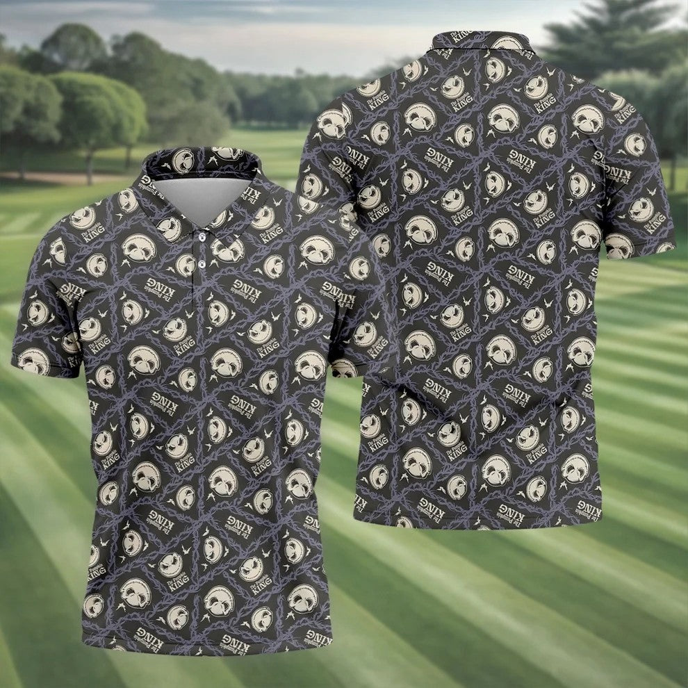 The Pumpkin King Horror Character Golf Polo Shirt, Halloween Shirt, Mens Golf Polo