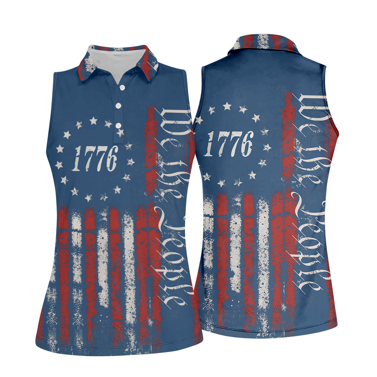 1776 We The People Red White Blue 250th Golf Shirt Patriotic Golf Shirt, Golf Shirts For Women