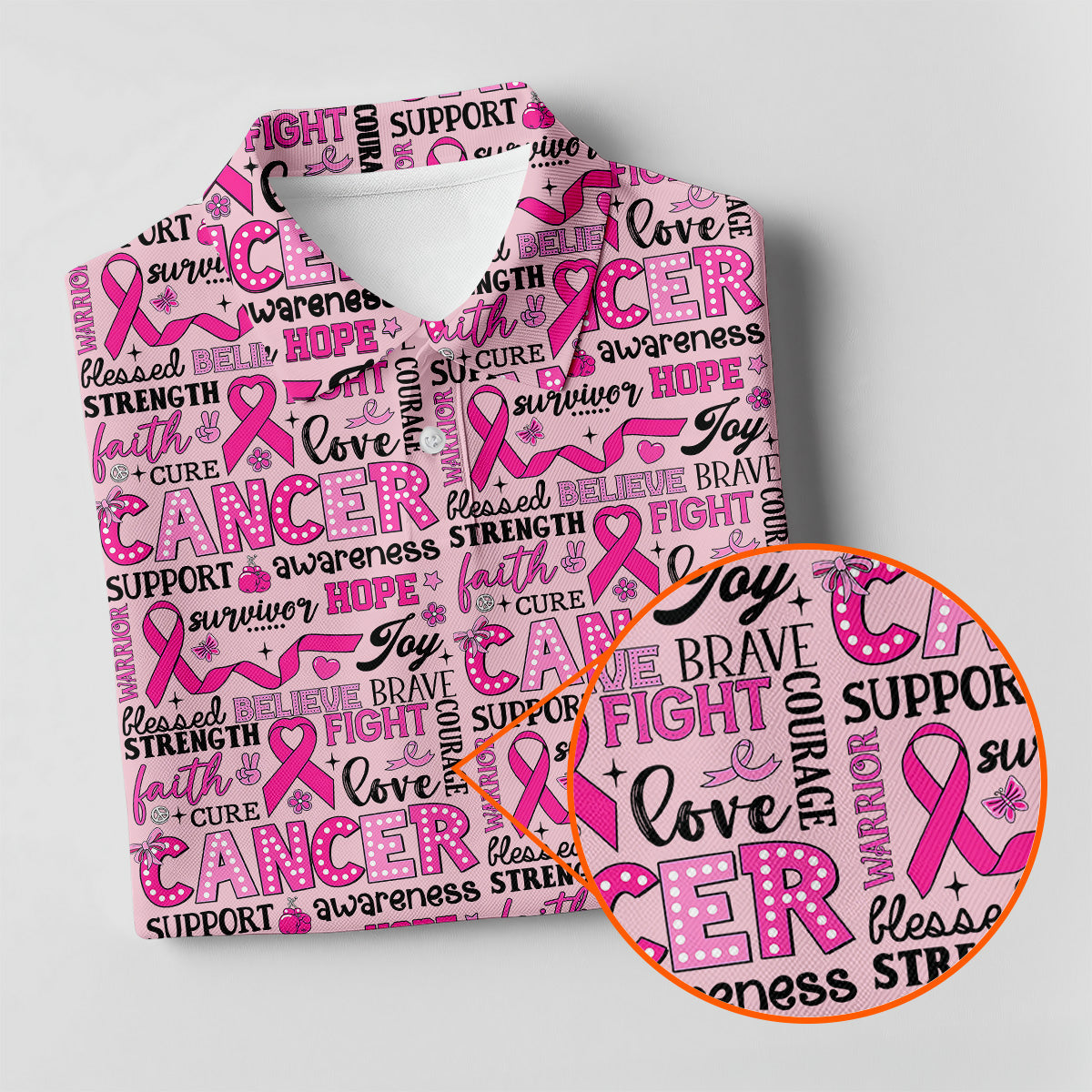 Pink Ribbon Breast Cancer Awareness Shirt, Hawaiian Golf Shirts, Golf Shirts For Men, Golfing Apparel