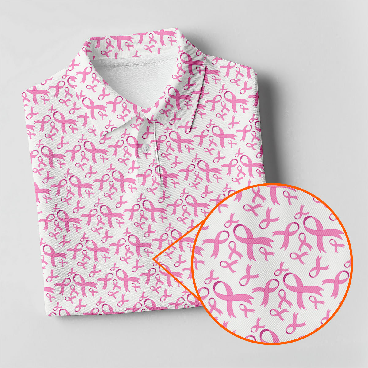 Pink Ribbon Breast Cancer Men Golf Shirt, Breast Cancer Awareness Shirt, Golf Gifts For Men