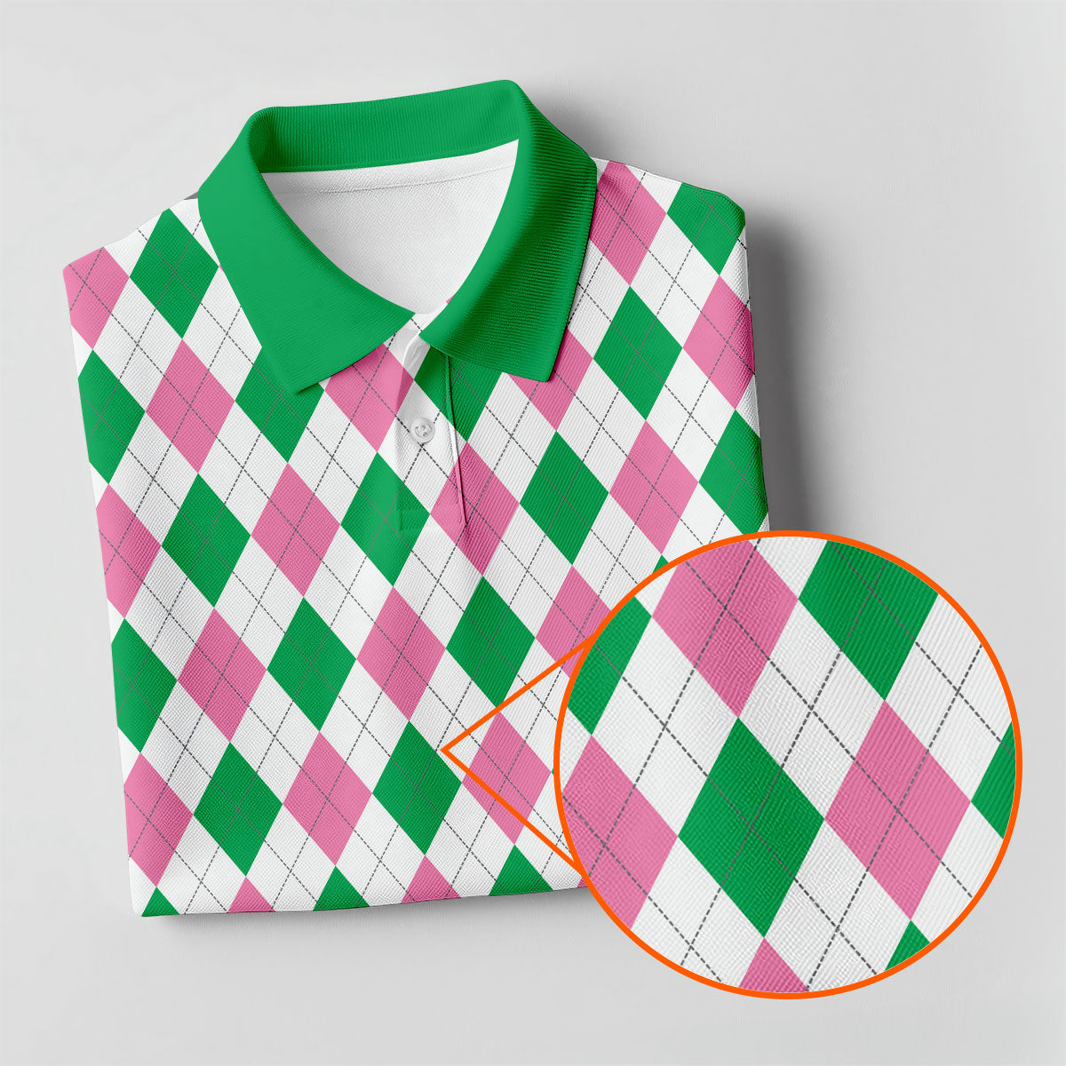 Green Pink Argyle Sleeveless Womens Golf Shirts, Ladies Pink Golf Shirt, Womens Golf Polo Shirts, Womens Golf Tops