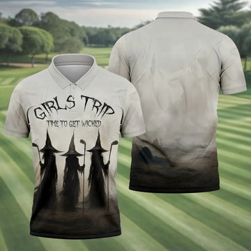 Girls Trip Time To Get Wicked Golf Polo Shirt, Men's Golf Shirt, Hawaiian Golf Shirt