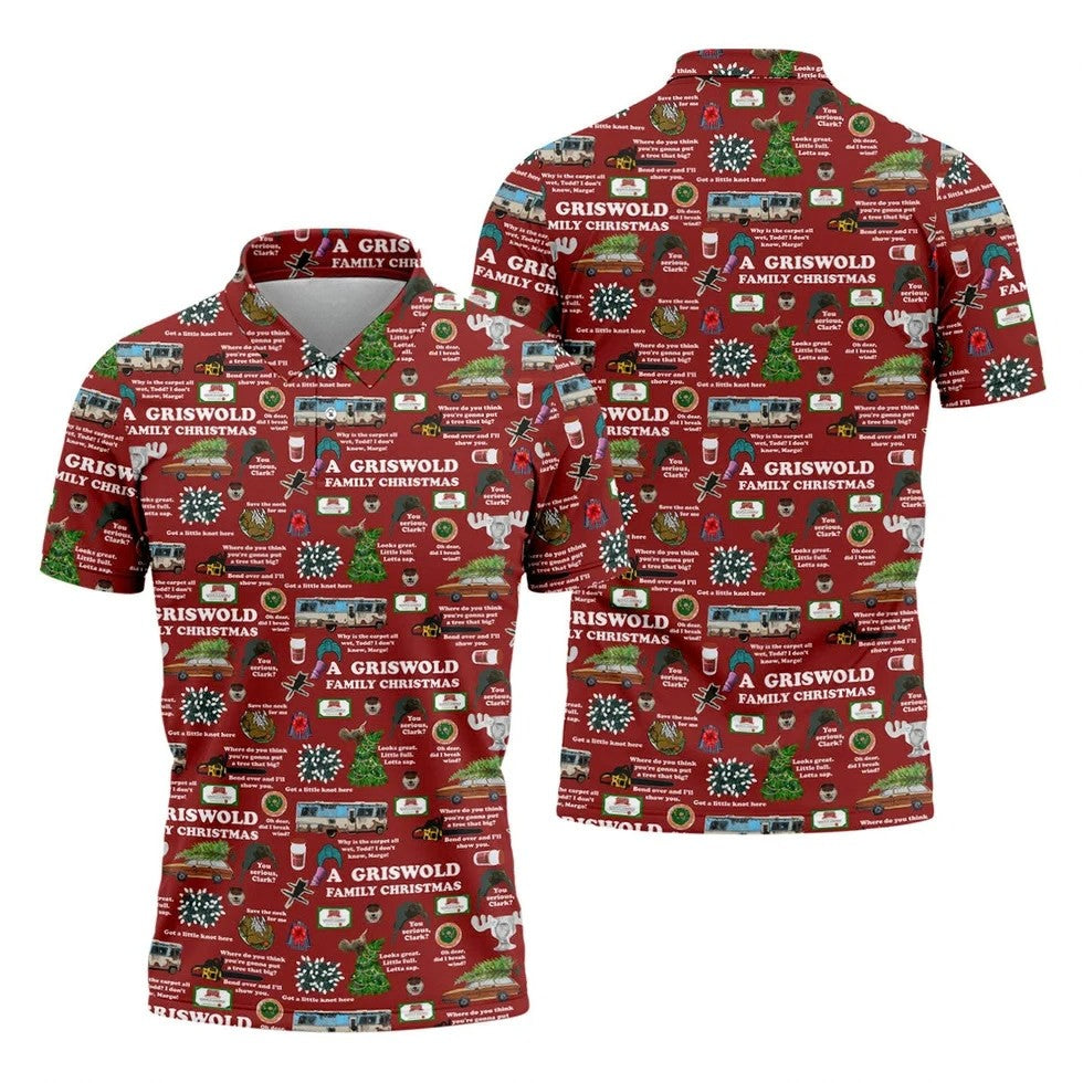 A Griswold Family Christmas Men's Golf Polo Shirts, Christmas Golf Shirt, Polo Shirts For Men