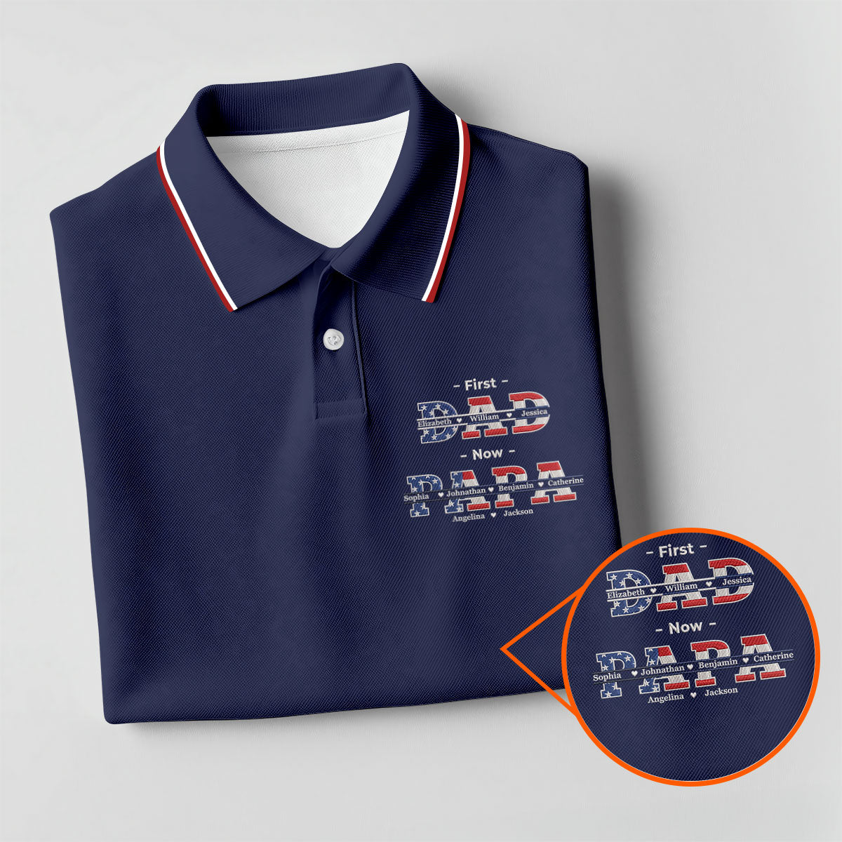 Navy First Dad Now Grandpa Golf Polo Shirt, Golf Polo Shirts For Men, Mens Golf Shirts