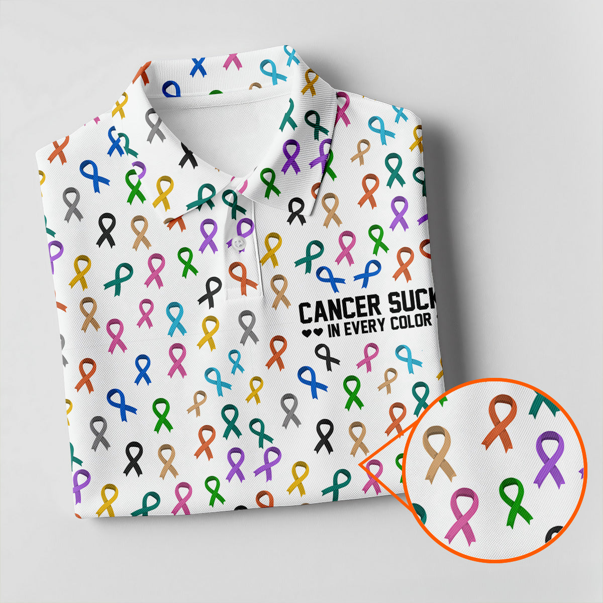 Cancer Sucks In Every Color Women Golf Shirt, Cancer Awareness Shirt, Cancer Survivor Shirt, Golf Gift For Women