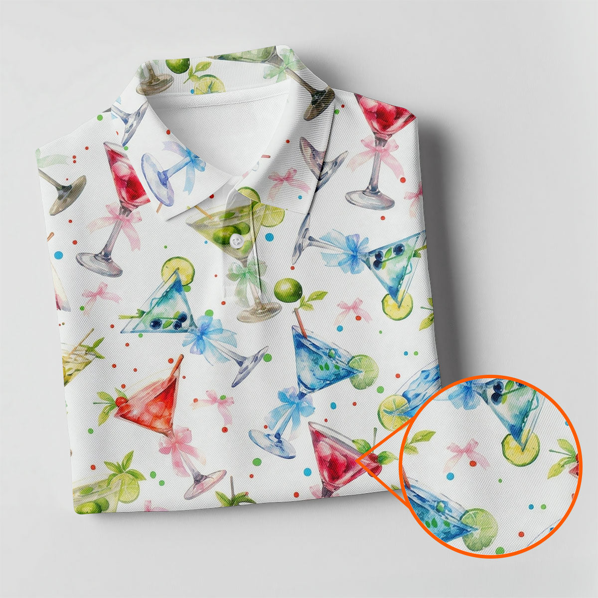 Coquette Martini Cinco De Mayo Celebration Golf Tops For Men, Summer Theme Polo Shirts For Men