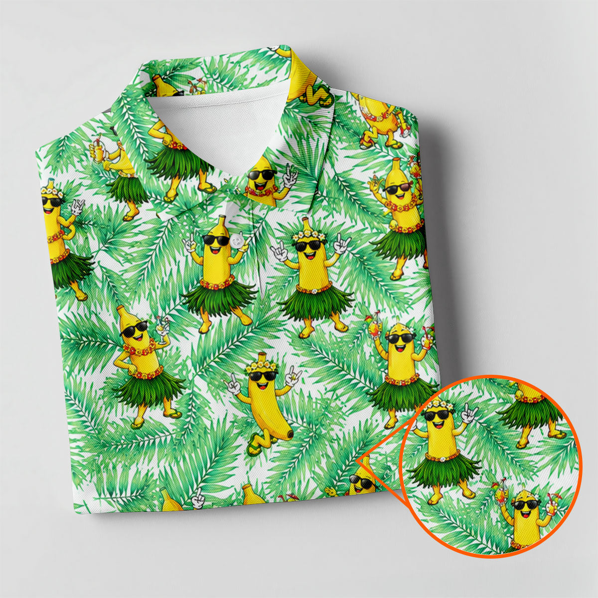 Funny Hula Banana Tropical Hawaiian Golf Shirt, Mens Golf Polo, Printed Golf Shirts