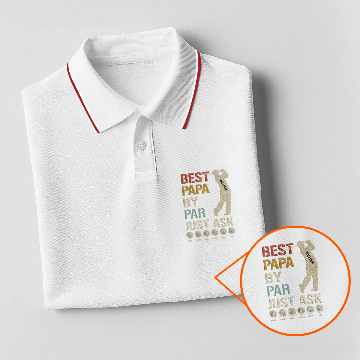 Best Dad Papa By Par Just Ask Father's Day Golf Shirt, Golf Gift For Dad, Polo Shirts For Men