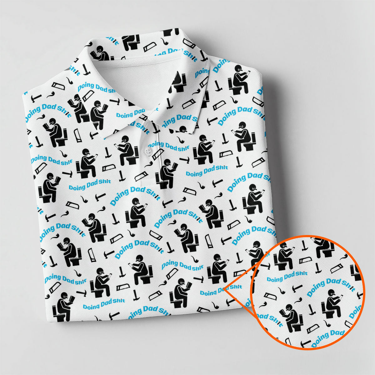 Dad Life Fun Stick Figure Cute Golf Shirt, Father's Day Golf Shirt, Golf Gift For Dad