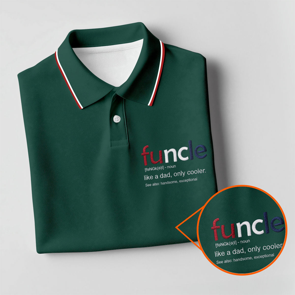 Funcle Like A Dad Only Cooler Father's Day Golf Shirt, Men's Funny Golf Shirts, Golf Gift For Dad