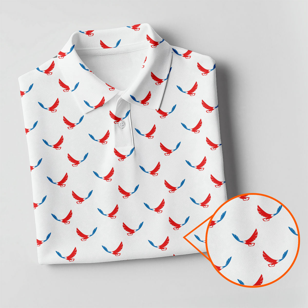 Red White Blue Eagle White Golf Shirt, 4th Of July Golf Shirt, 250th Anniversary Patriotic Golf Shirts For Men