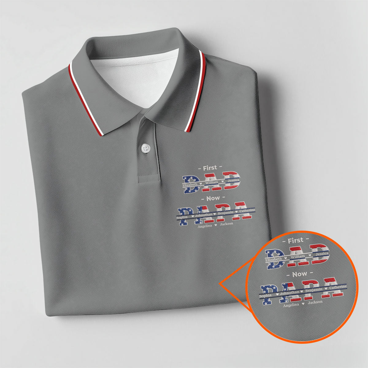 Gray First Dad Now Grandpa Golf Polo Shirt, Golf Polo For Women, Women’s Golf Apparel