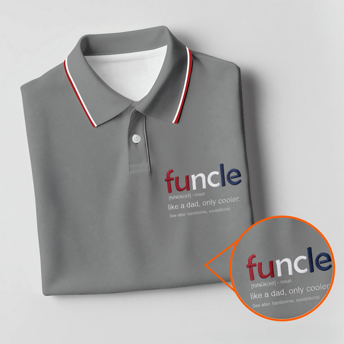 Funcle Like A Dad Only Cooler Father's Day Golf Shirt, Men's Funny Golf Shirts, Golf Gift For Dad