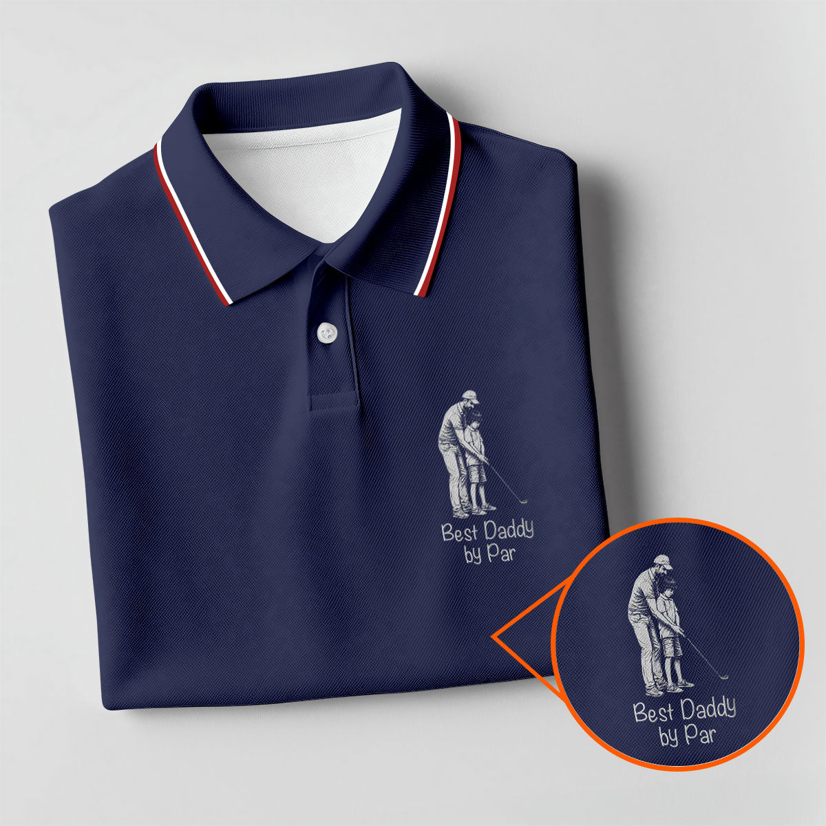 Best Dad Papa By Par Custom Photo Father's Day Golf Shirt, Golf Gift For Dad, Golf Polo For Men