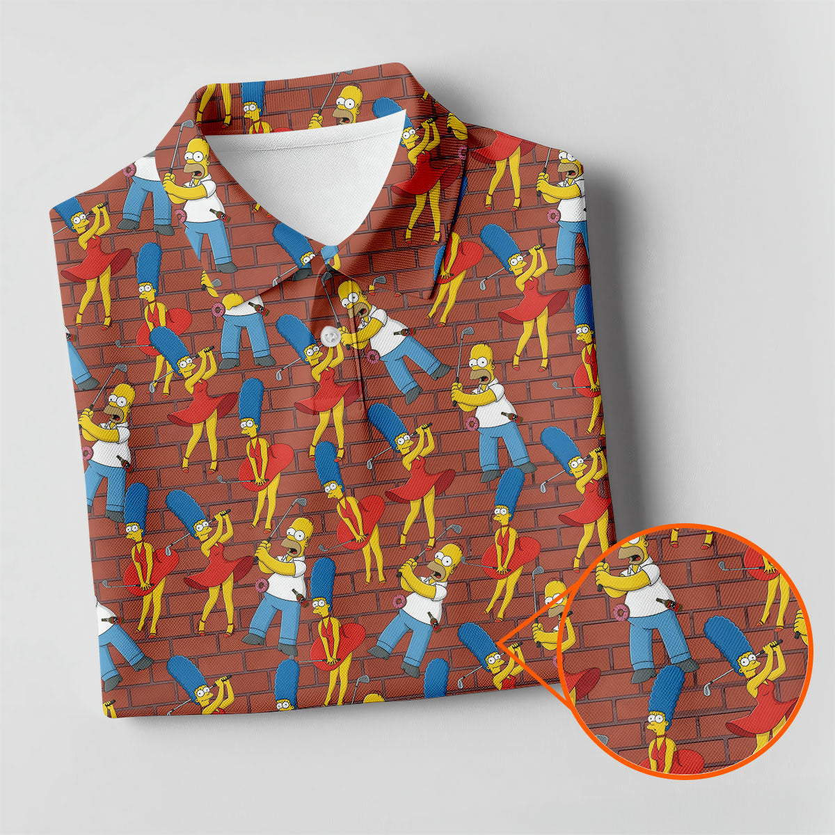 Funny Cartoon Couple Pattern Golf Polo Shirt, Ladies Golf Shirts, Golf Shirts For Women