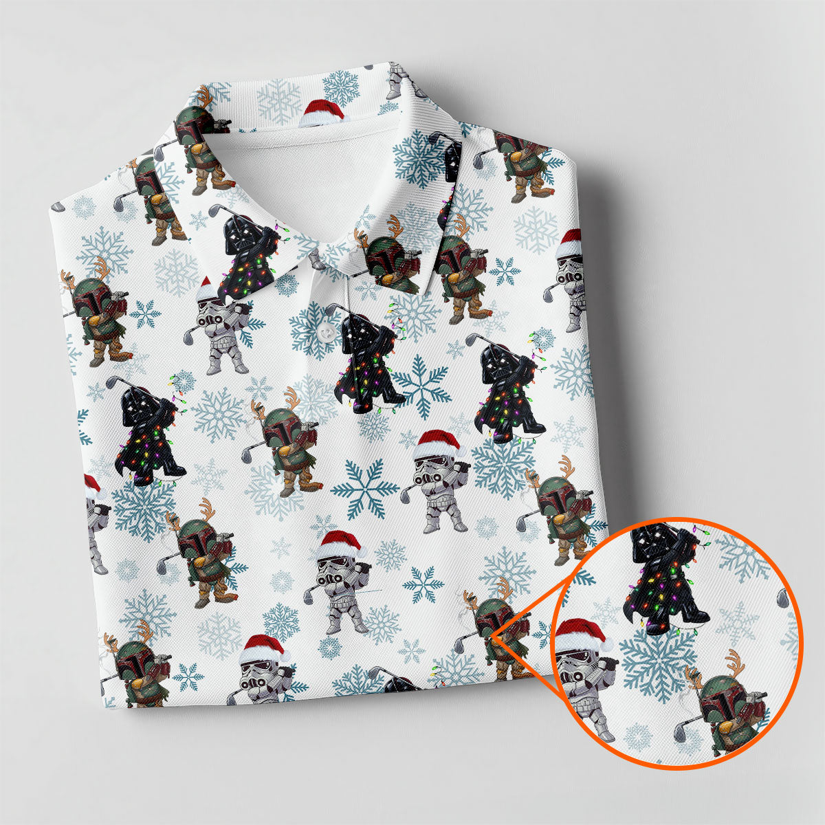 Christmas Space Characters Pattern Polo Shirt, Golf Shirts For Women, Women’s Golf Apparel